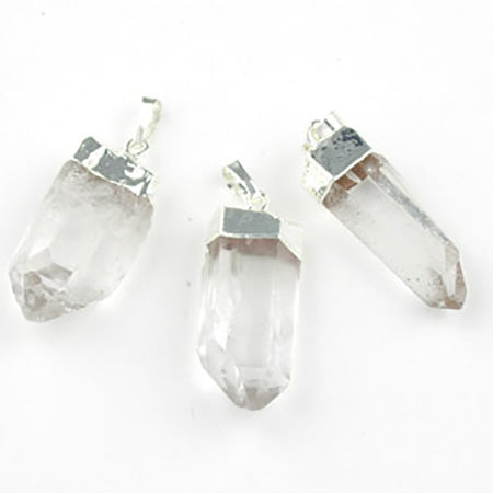 Silver Plated Quartz Pendant - Michael's Gems and Glass