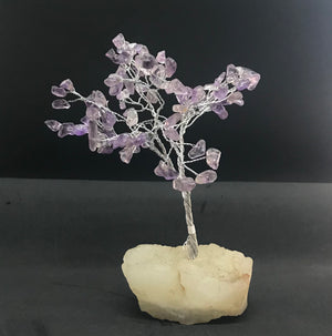 Small gem tree on zeolite crystal