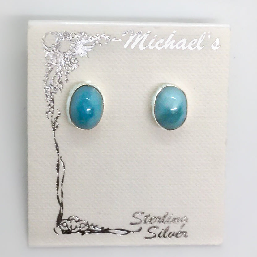Small Larimar Post Earrings