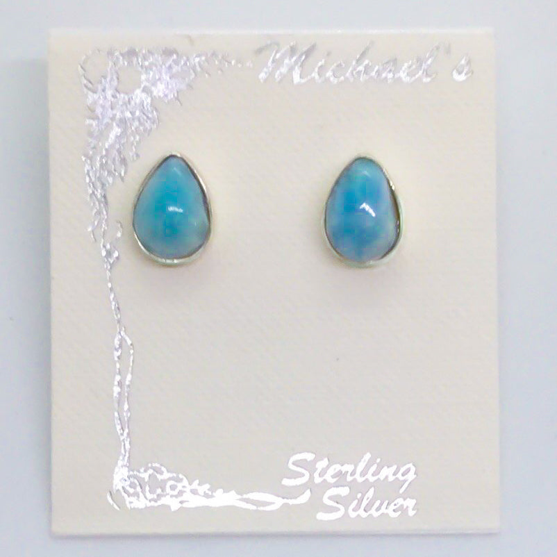 Small Larimar Post Earrings