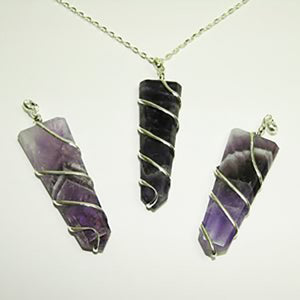 Flat-Point Coil Wrapped Pendants - Michael's Gems and Glass