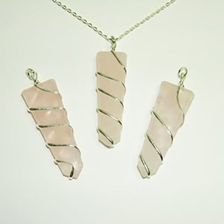 Flat-Point Coil Wrapped Pendants - Michael's Gems and Glass