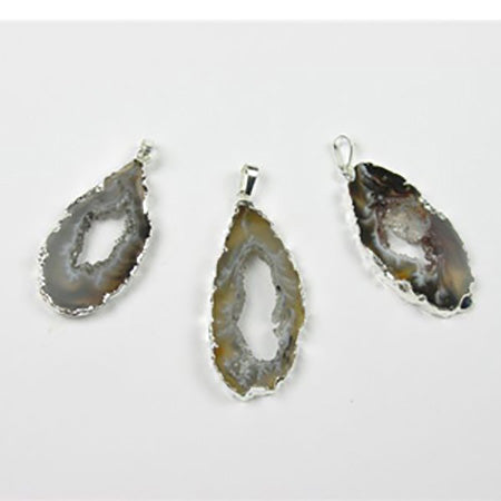 Silver Plated Geode Slice Pendant - Michael's Gems and Glass