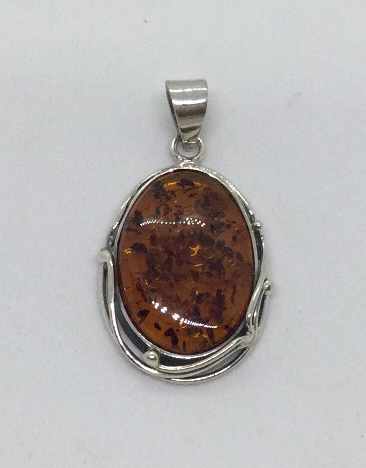 Honey Amber Oval Pendant