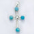 Sterling Cross with Larimar Beads