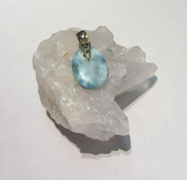 Larimar Oval Pendant - Michael's Gems and Glass