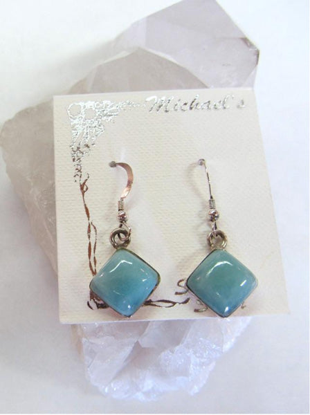 Larimar Square Earrings - Michael's Gems and Glass