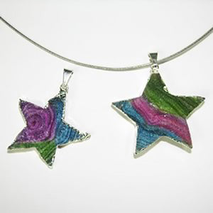 Rainbow Dyed Druze Pendants - Michael's Gems and Glass