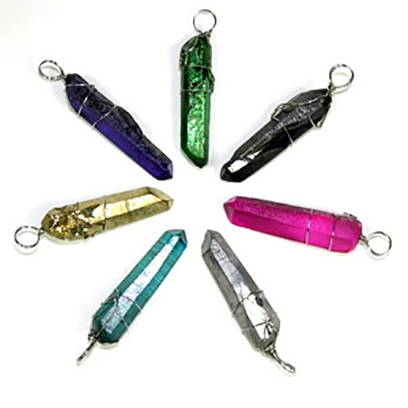 Wire Wrapped Aura Quartz Pendants - Michael's Gems and Glass